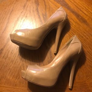 Nude Peep Toe Pumps